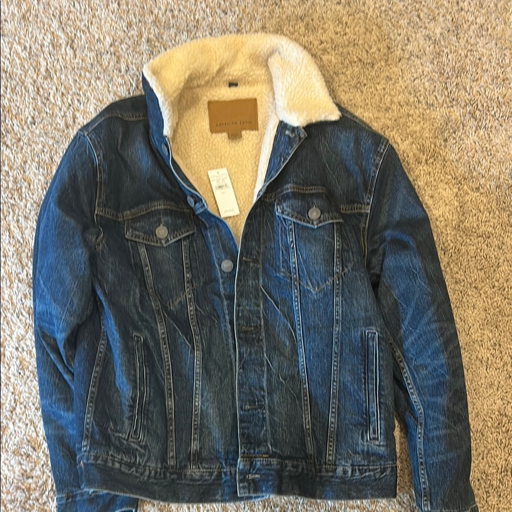 Blue Denim Jacket with Cream Lining